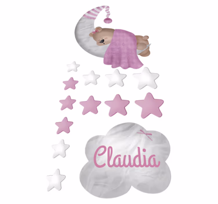 Dywan winylowy dla dziecka z imieniem na chmurce - TenStickers