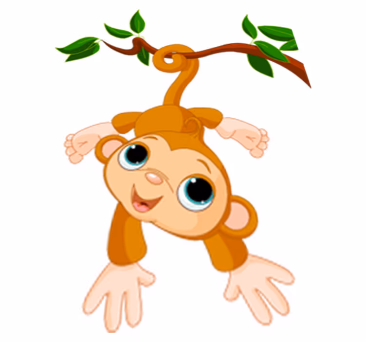 Dywan winylowy dla dziecka wesoła małpka - TenStickers