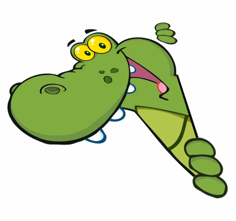 Dywan winylowy dla dziecka zielony wesoły krokodyl - TenStickers