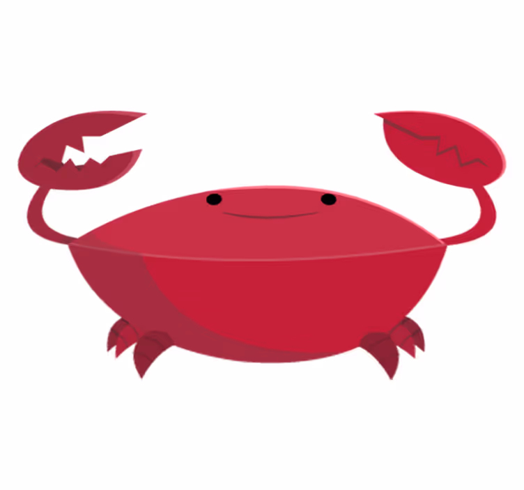 Dywan winylowy dla dziecka czerwony uśmiechnięty krab - TenStickers