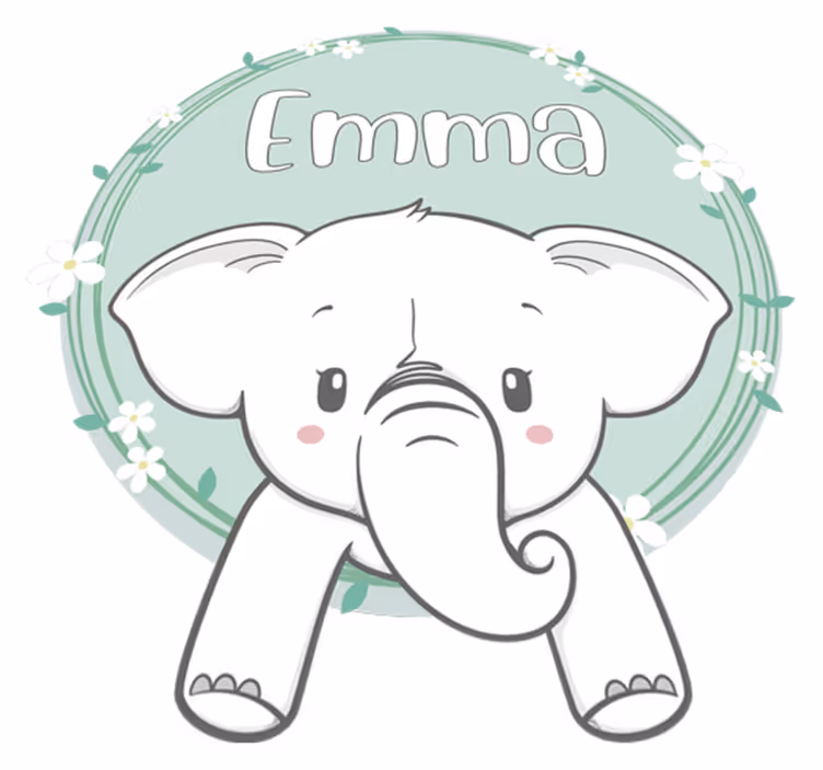 Dywan winylowy dla dziecka z imieniem słonia - TenStickers
