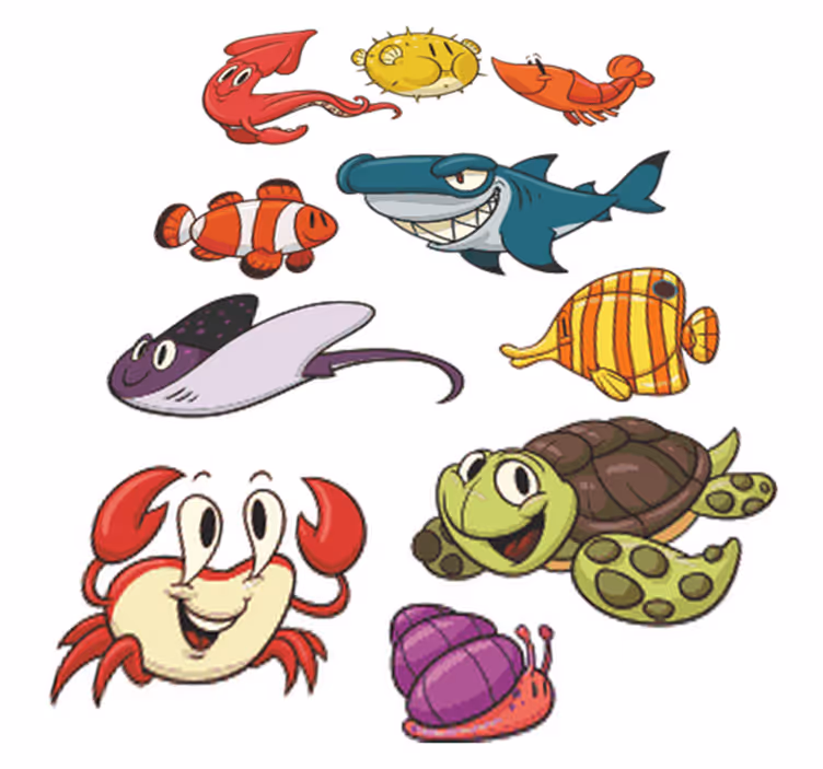Dywan winylowy dla dziecka kolorowe rybki - TenStickers