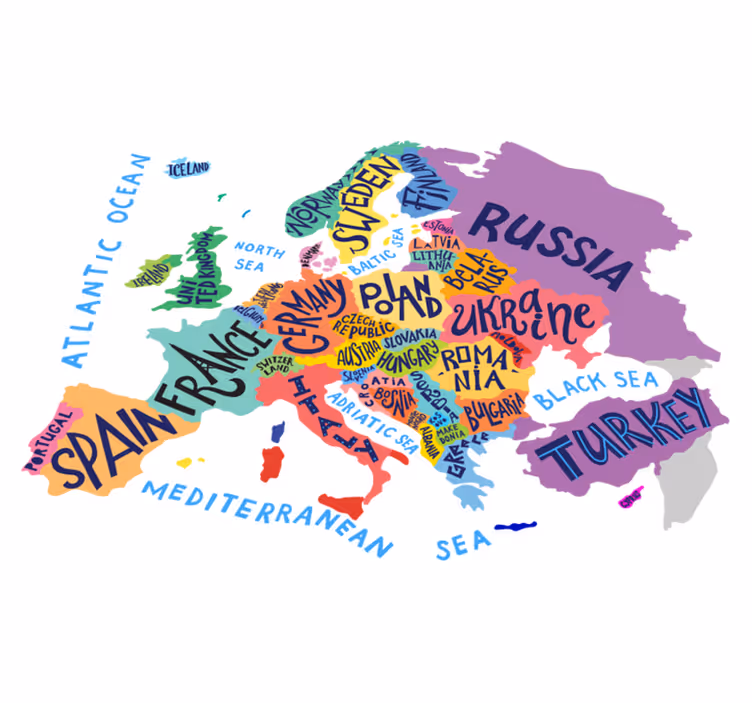 Dywan winylowy dla dziecka mapa europy - TenStickers