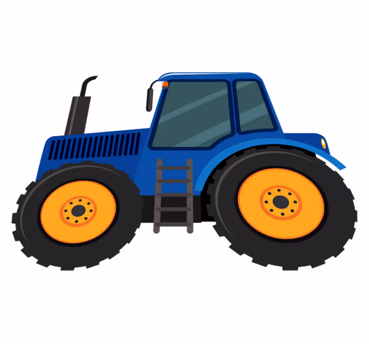 Dywan winylowy dla dziecka traktor niebieski - TenStickers