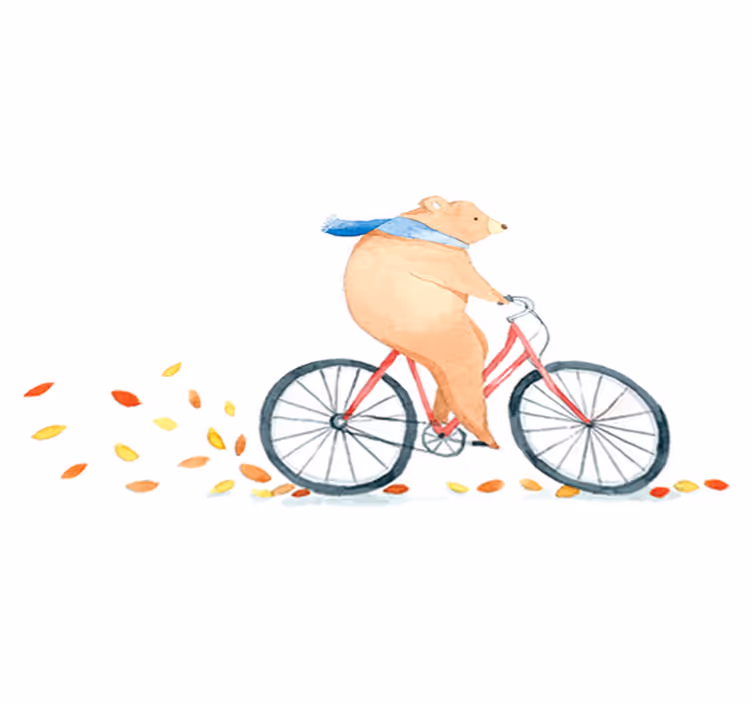 Dywan winylowy dla dziecka niedźwiedź na rowerze - TenStickers
