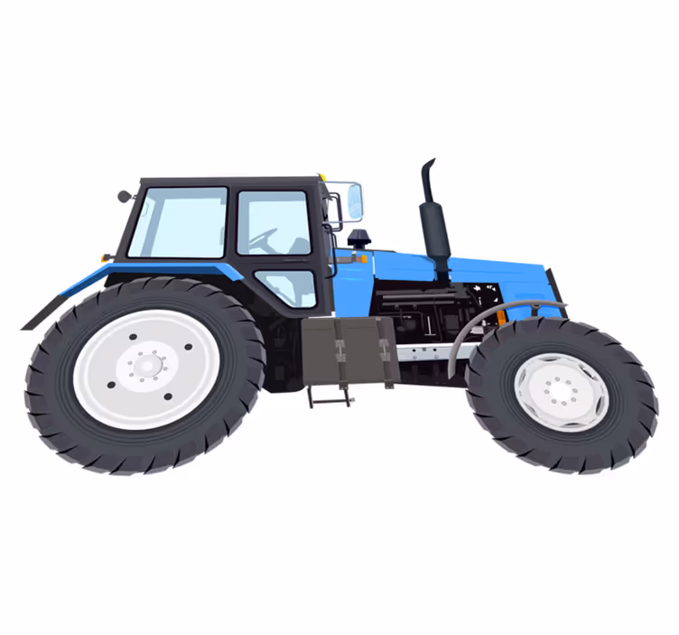 Dywan winylowy dla dziecka niebieski nowoczesny traktor - TenStickers