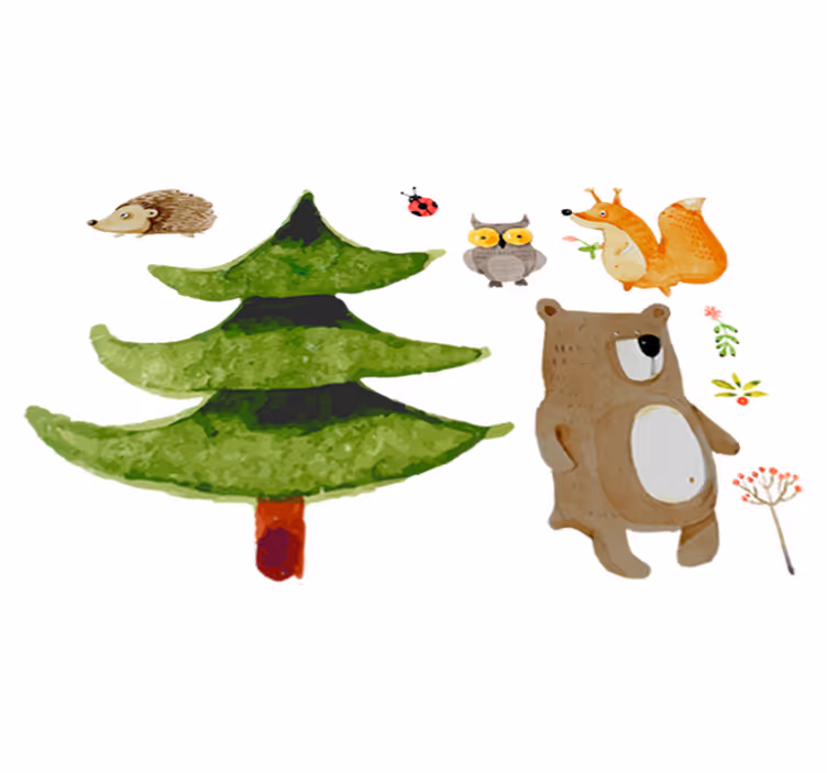 Dywan winylowy dla dziecka leśne zwierzęta - TenStickers