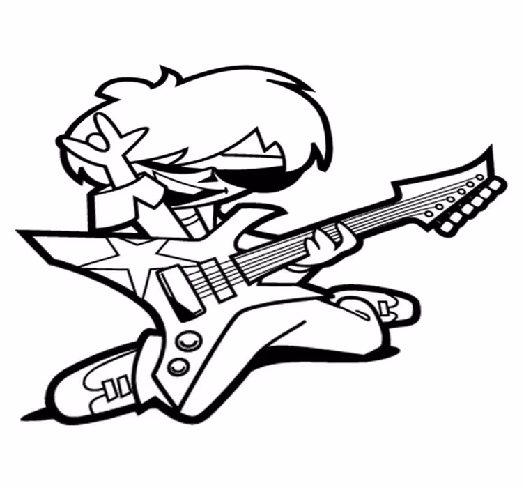 Dywan winylowy dla dziecka muzyk z gitarą - TenStickers