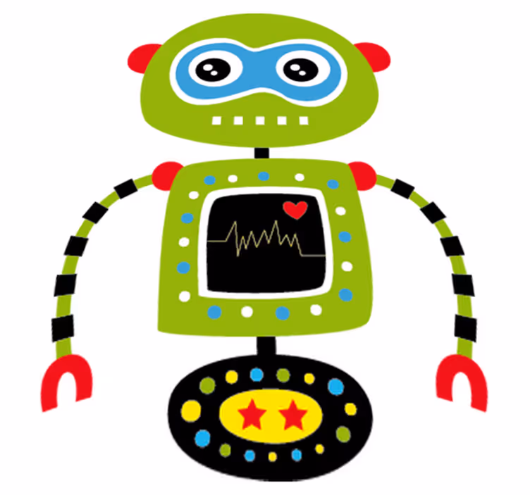 Dywan winylowy dla dziecka zielony robot - TenStickers