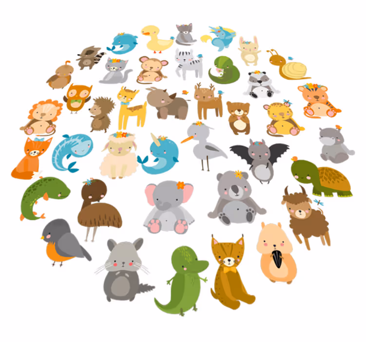 Dywan winylowy dla dziecka zwierzęta z zoo - TenStickers