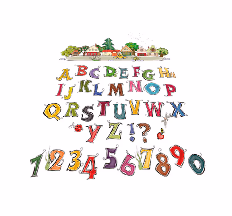 Dywan winylowy dla dziecka kolorowe litery i cyfry - TenStickers