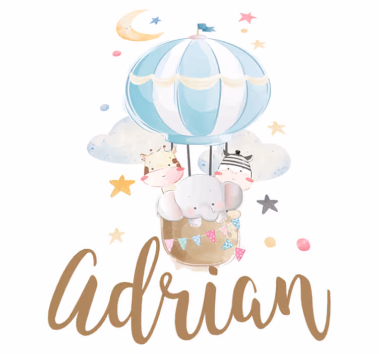 Dywan winylowy dla dziecka trzy zwierzątka na balonach - TenStickers