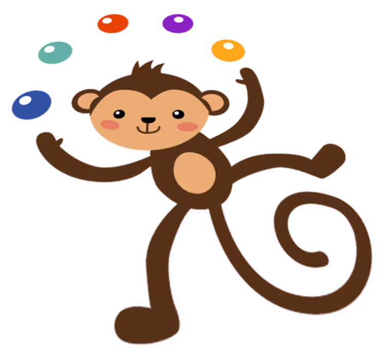 Dywan winylowy dla dziecka małpka żonglująca - TenStickers