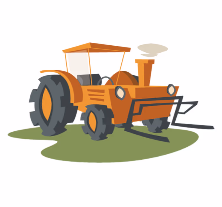 Dywan winylowy dla dziecka traktor pomarańczowy - TenStickers
