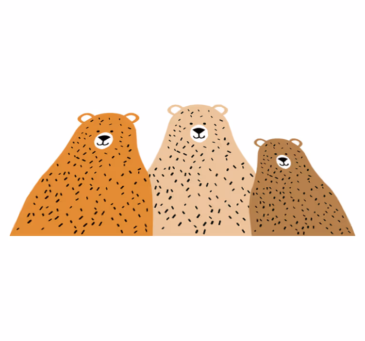 Dywan winylowy dla dziecka trzy przyjaciele misie - TenStickers