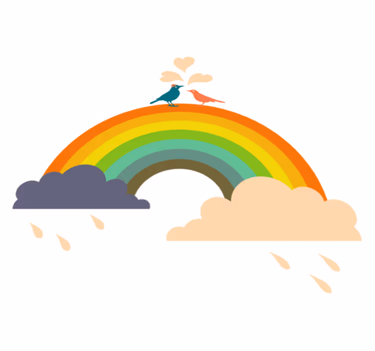Dywan winylowy dla dziecka ptaki na tęczy - TenStickers