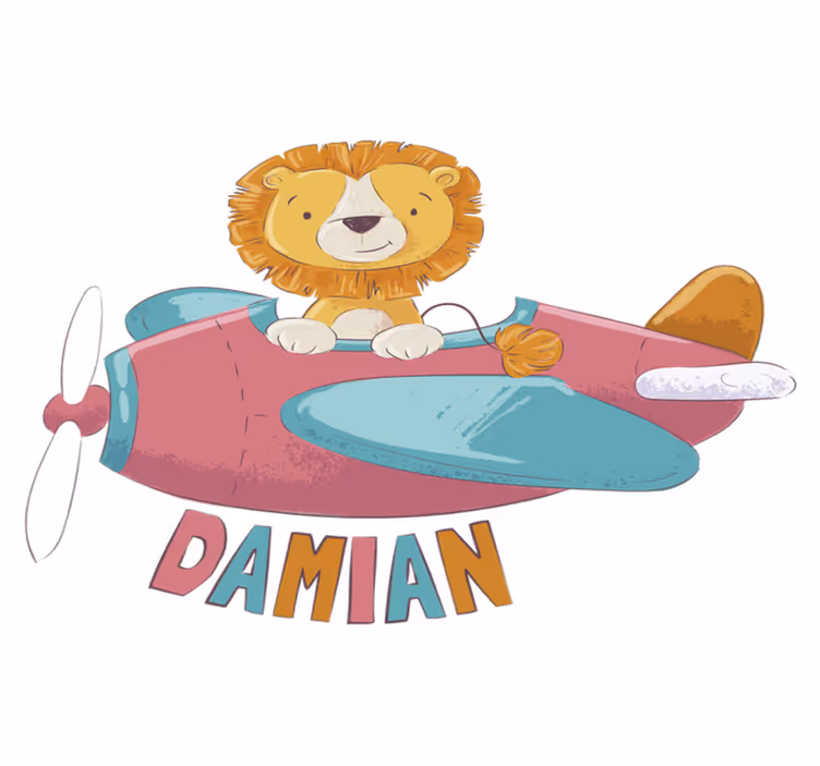 Dywan winylowy dla dziecka z imieniem lwa - TenStickers