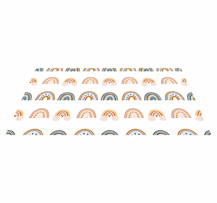 Dywan winylowy dla dziecka ręcznie rysowany jesienny tęcza - TenStickers