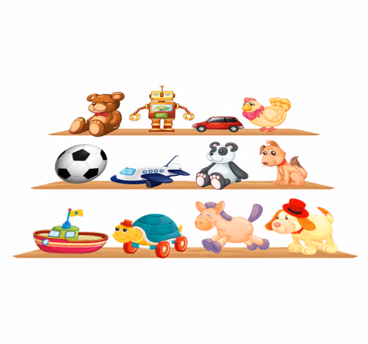 Dywan winylowy dla dziecka półki z zabawkami - TenStickers