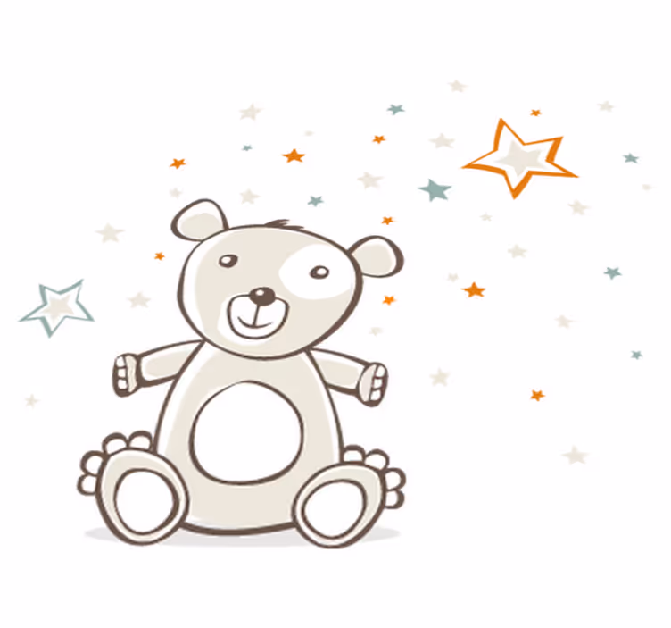 Dywan winylowy dla dziecka miś z gwiazdkami - TenStickers