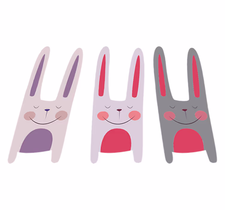Dywan winylowy dla dziecka trzy wesołe króliki - TenStickers