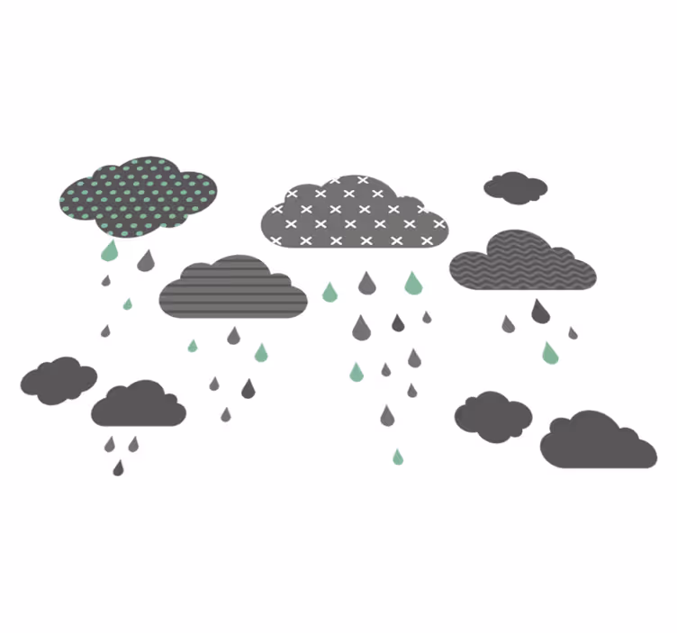 Dywan winylowy dla dziecka szare deszczowe chmury - TenStickers
