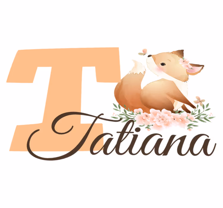 Dywan winylowy dla dziecka lisek z imieniem - TenStickers