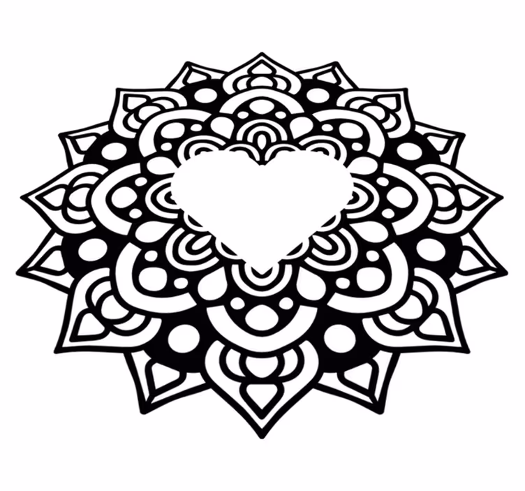 Dywan winylowy do salonu mandala w sercowej ramie - TenStickers