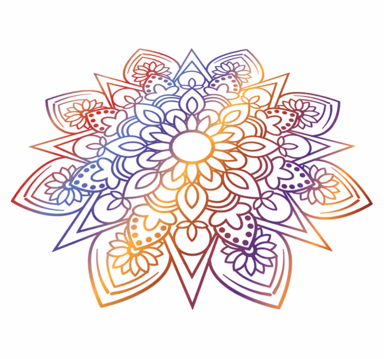Dywan winylowy do salonu żywy ognisty mandala - TenStickers