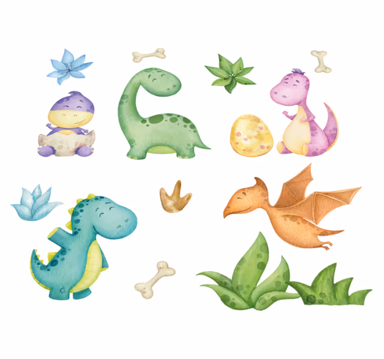 Dywan winylowy do salonu z rysunkiem dinozaura nordyckiego - TenStickers