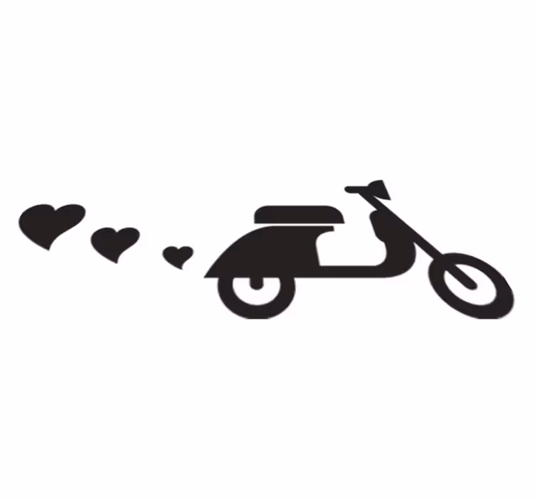Dywan winylowy do salonu motocykl i serca - TenStickers