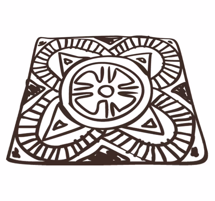 Dywan winylowy do salonu w etniczne kwiaty - TenStickers