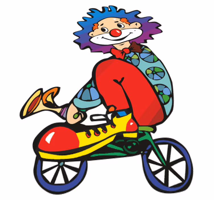 Dywan winylowy dla dziecka klaun na rowerze - TenStickers