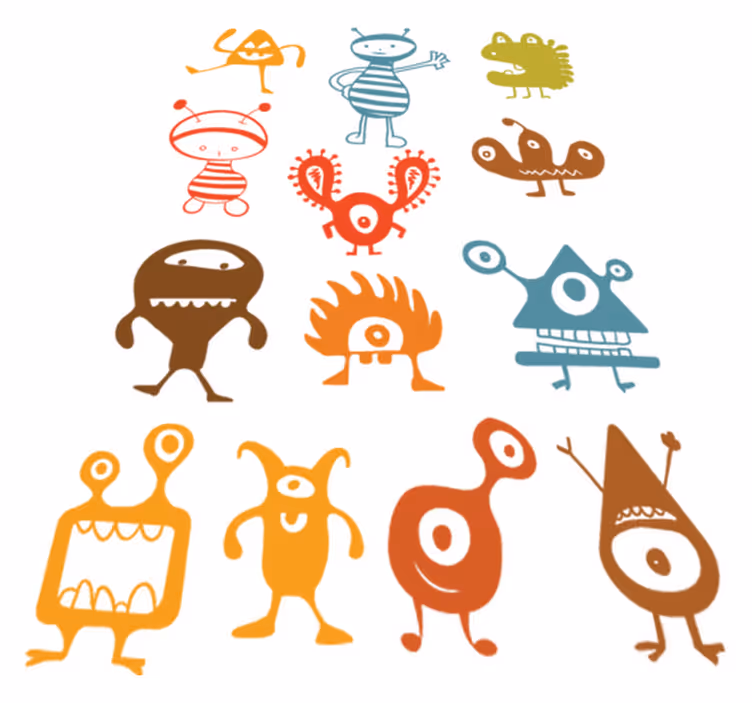 Dywan winylowy dla dziecka kolorowe kosmity - TenStickers