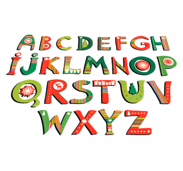 Dywan winylowy dla dziecka z zieloną i czerwoną alfabetą - TenStickers