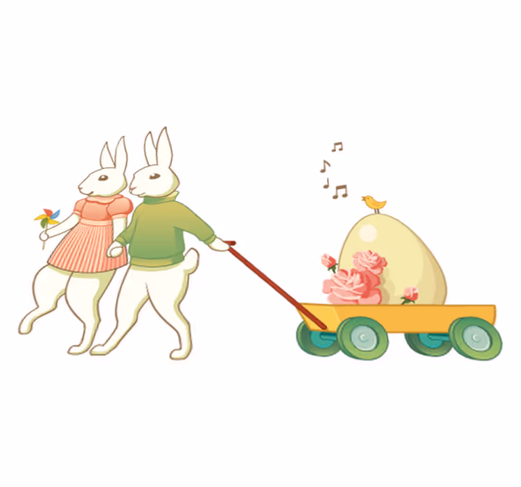 Dywan winylowy dla dziecka z wielkanocnymi króliczkami - TenStickers