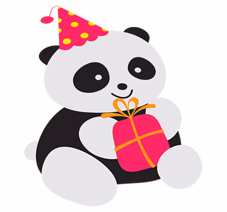 Dywan winylowy dla dziecka panda z prezentem - TenStickers