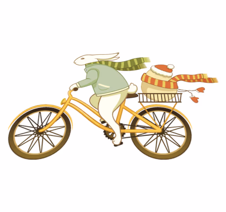 Dywan winylowy dla dziecka zajączek wielkanocny na rowerze - TenStickers