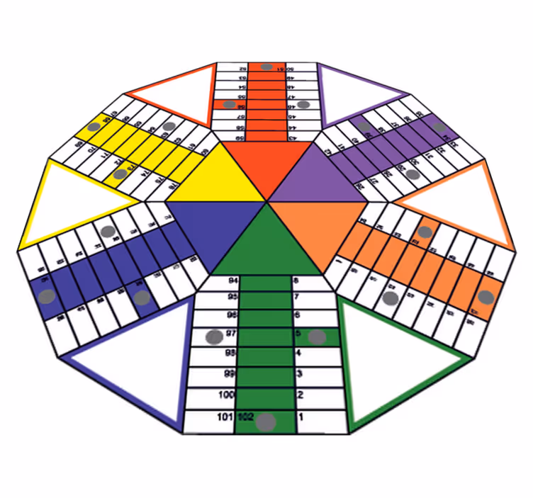 Dywan winylowy z grą w geometryczny chińczyk - TenStickers