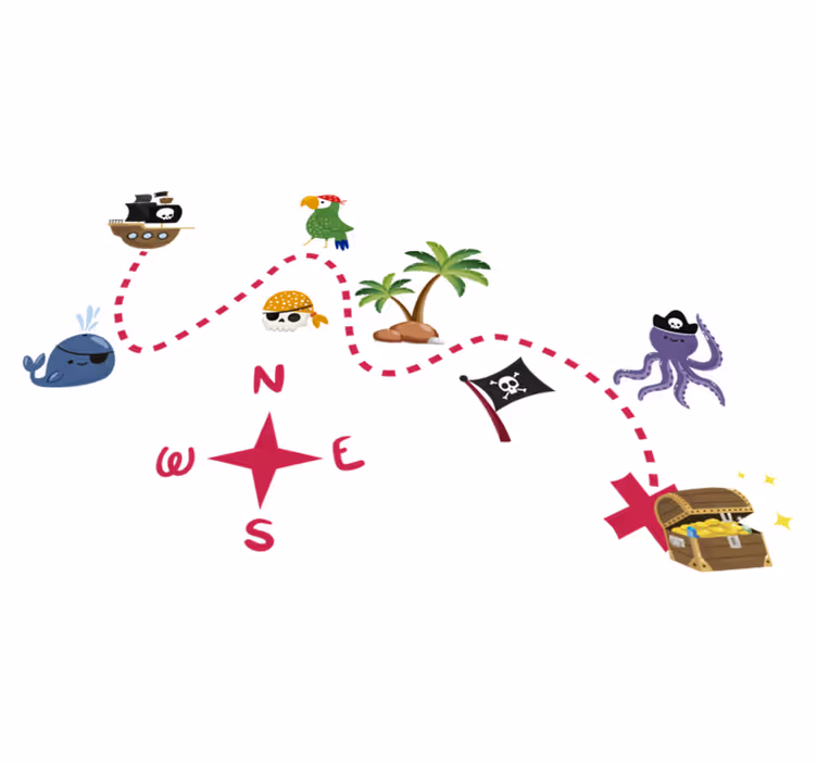 Dywan winylowy z grą mapa skarbów - TenStickers