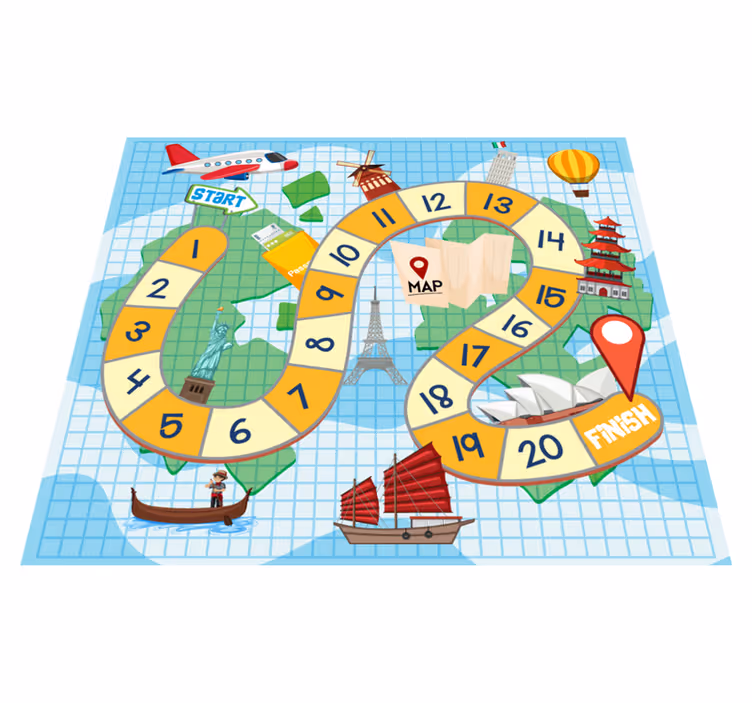Dywan winylowy z grą mapa do gier planszowych - TenStickers