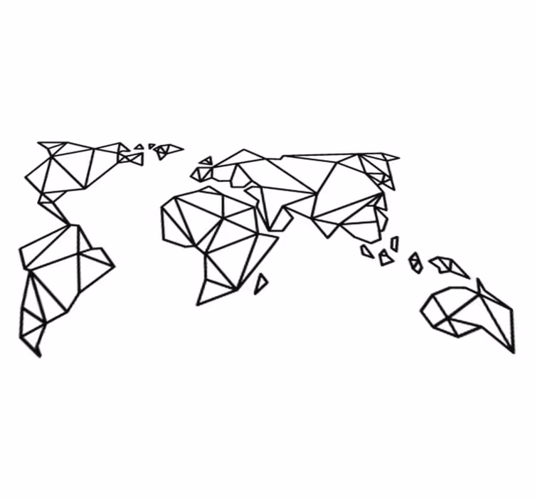 Dywan winylowy mapa świata origami dekoracyjne - TenStickers