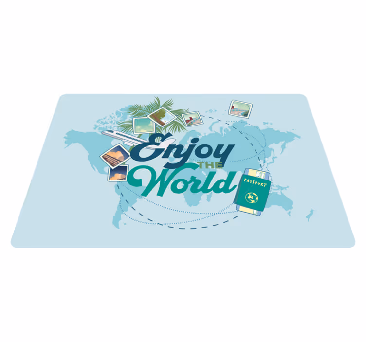 Dywan winylowy mapa świata ciesz się światem - TenStickers