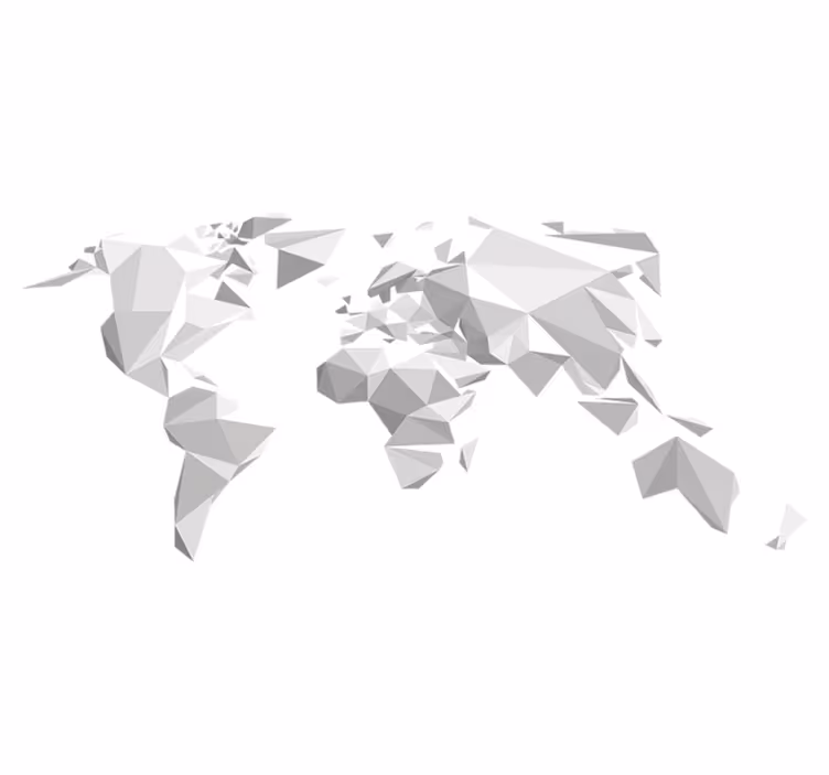 Dywan winylowy mapa świata szary wzór origami - TenStickers