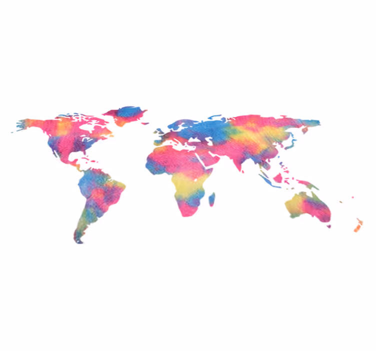 Dywan winylowy mapa świata w stylu tie dye - TenStickers