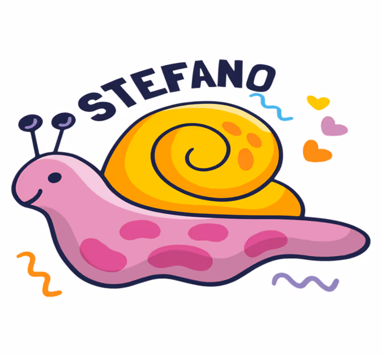 Dywan winylowy dla dziecka kolorowa ślimak z imieniem - TenStickers