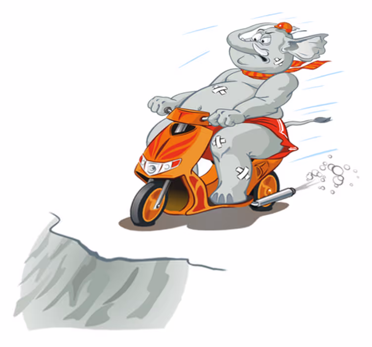 Dywan winylowy dla dziecka słoń na motocyklu - TenStickers