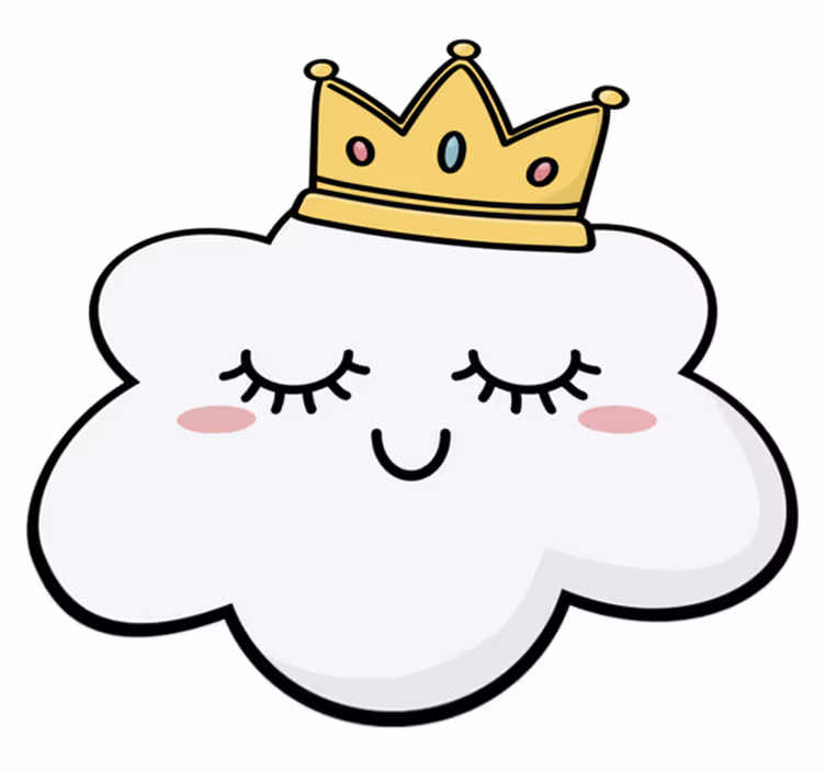 Dywan winylowy dla dziecka chmurowe korony - TenStickers