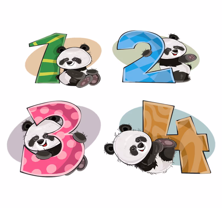 Dywan winylowy dla dziecka 4 pandy - TenStickers
