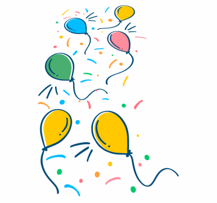 Dywan winylowy dla dziecka balon z konfetti - TenStickers